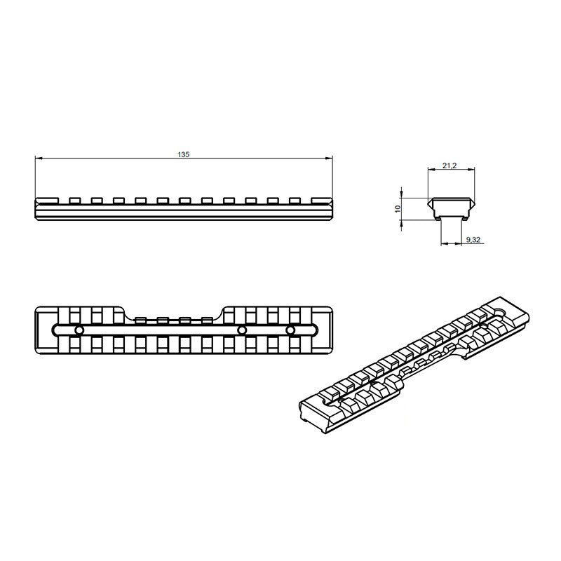 Brno ZKM 452 picatinny rail [11mm svalehale] 