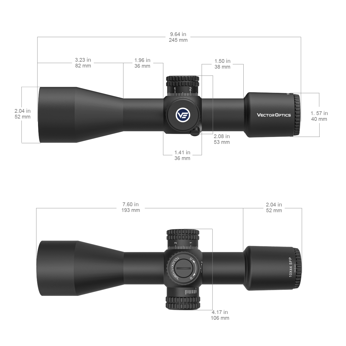 Vector Optics Veyron 10x44 SFP kompakt riffelsigte 